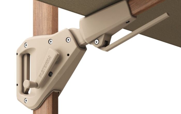 Pacific Lifestyle Challenger Premium T2 2.6 X 3.5m Champagne/Teak & Venezia 90kg Base With 30kg Add On Base -18-308-CH-TK-18-198-18-200