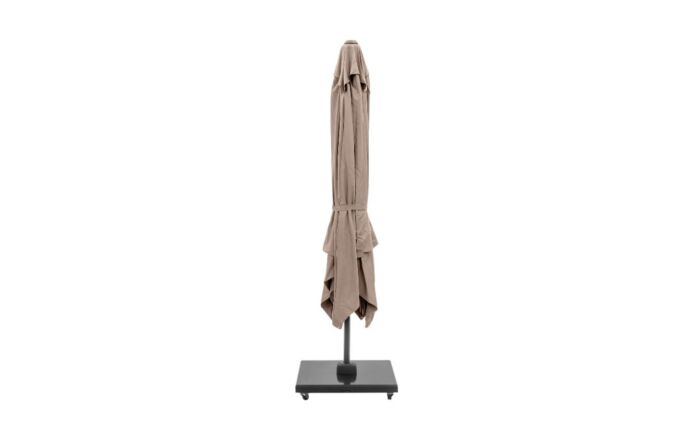 Pacific Lifestyle Challenger T2 3m Square Taupe Free Arm Parasol & 90kg Wheeled Base-18-148-TA & 18-125