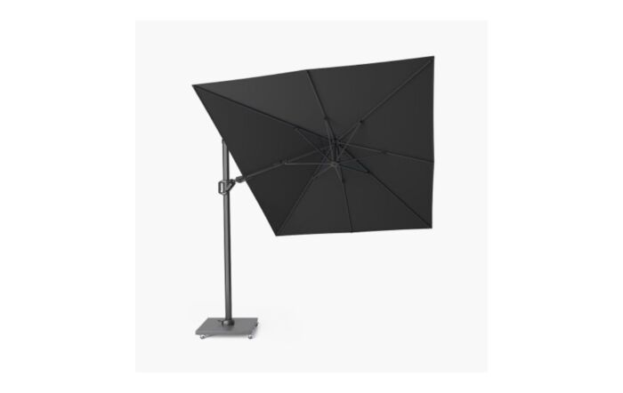 Pacific Lifestyle Challenger T2 3.5m x 2.6m Faded Black Cantilever Parasol With 90kg Wheeled Base-18-194-FB & 18-125
