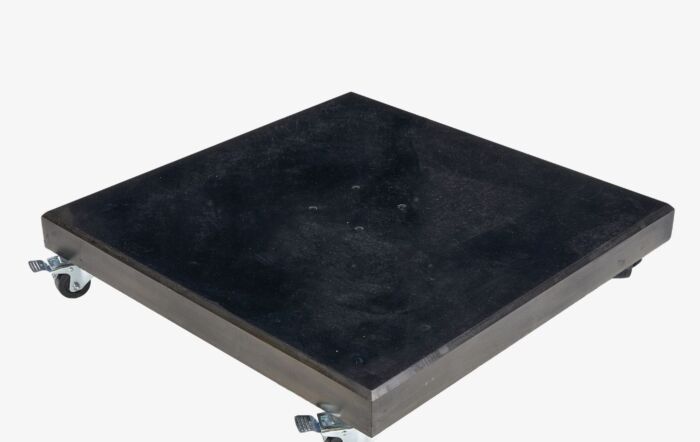 Pacific Lifestyle Challenger T2 3m Square Taupe Free Arm Parasol & 90kg Wheeled Base-18-148-TA & 18-125