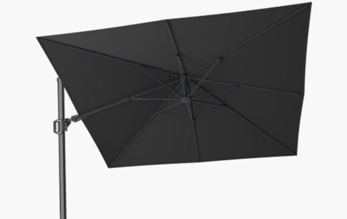 Pacific Lifestyle Challenger T2 3m Square Faded Black Cantilever Parasol & 90kg Wheeled Base-18-193 FB & 18-125