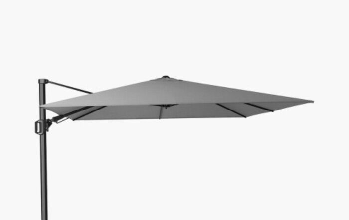 Pacific Lifestyle Challenger T2 3m Square Manhattan Grey Cantilever Parasol & 90kg Wheeled Base-18-193-MH & 18-125