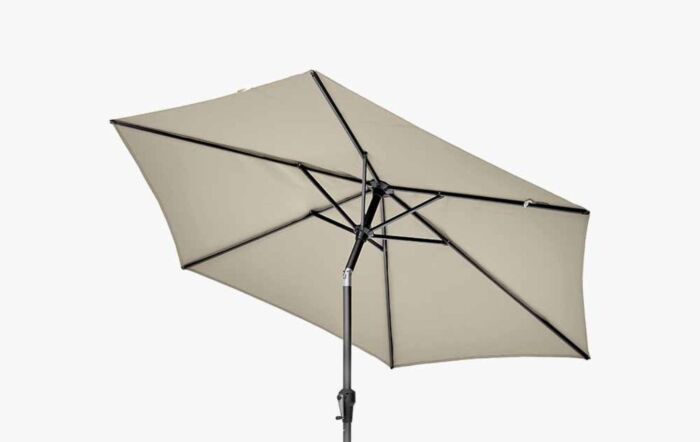 Pacific Lifestyle Riva 2.5mt Champagne Parasol & 40kg Ceramica Sandstone Base-18-111-CH&18-300
