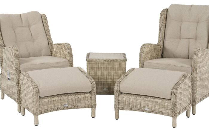 Bramblecrest Chedworth Garden Recliner Set - Sandstone-X20WCWC2