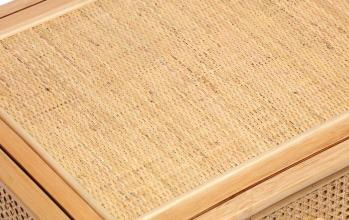 Desser Chester Natural Cane Coffee Table-Desser Chester Natural Cane Coffee Table