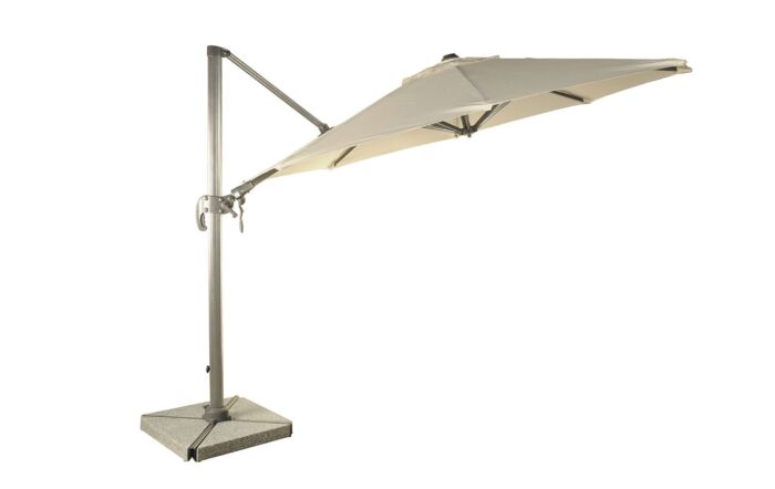 Bramblecrest Chichester 3M Round Crank Handle Parasol with Granite Base and FREE Cover - Sand-X16PG30R01 1