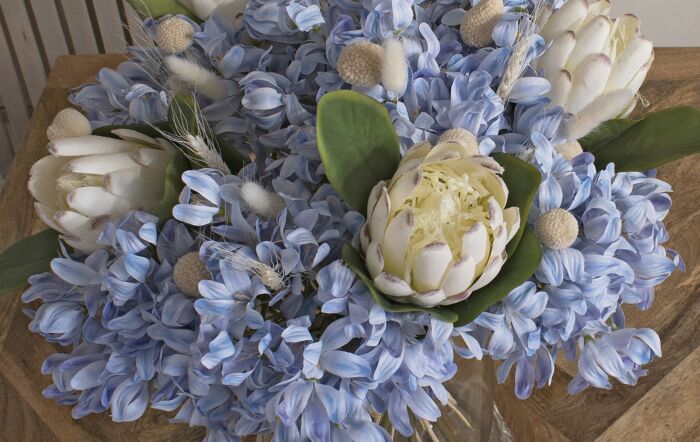 Hill Interiors Coastal Calm Flower Arrangement and Starfish Hurricane-22228 & 20484