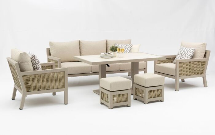 JB Furniture Exclusive Conrad Rattan Three Seat Adjustable Garden Sofa Set - Latte-CW-AR212B 1