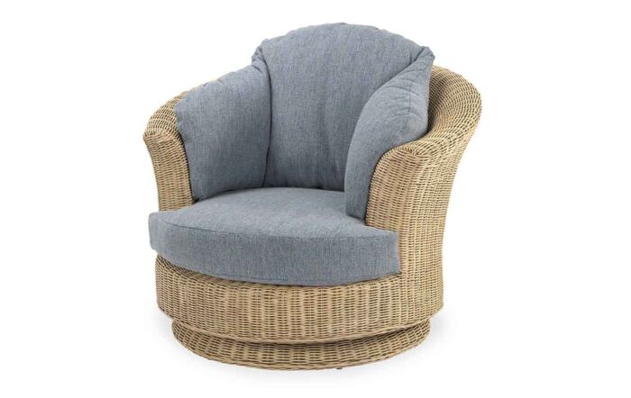 Desser Corsica Cane Rattan Wicker Swivel Chair-CS01