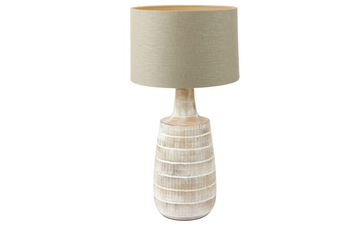 Pacific Lifestyle Dambula White Wash Wood Textured Tall Neck Table Lamp-30-862-BO