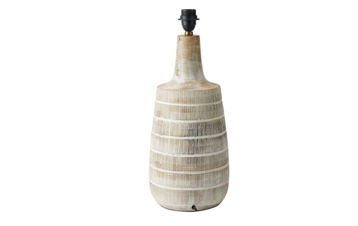 Pacific Lifestyle Dambula White Wash Wood Textured Tall Neck Table Lamp