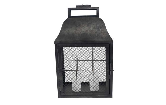Pacific Lifestyle Dark Grey Galvanised Metal Oblong Large Lantern-70-591-DG-L 1
