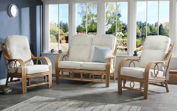 Desser Madrid Light Oak Cane Conservatory Furniture Suite