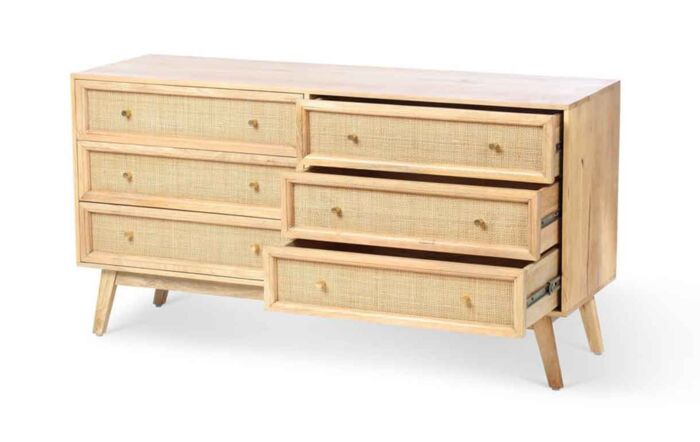 Desser Venice Natural 6 Drawer Wide Chest-22061 1
