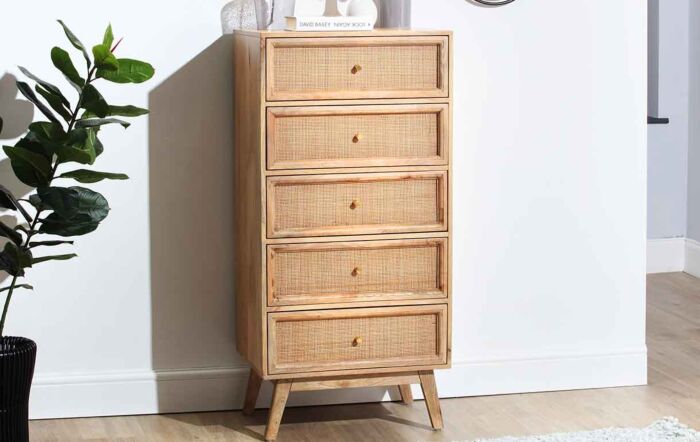 Desser Venice Natural 5 Drawer Tall Drawer Unit-22059