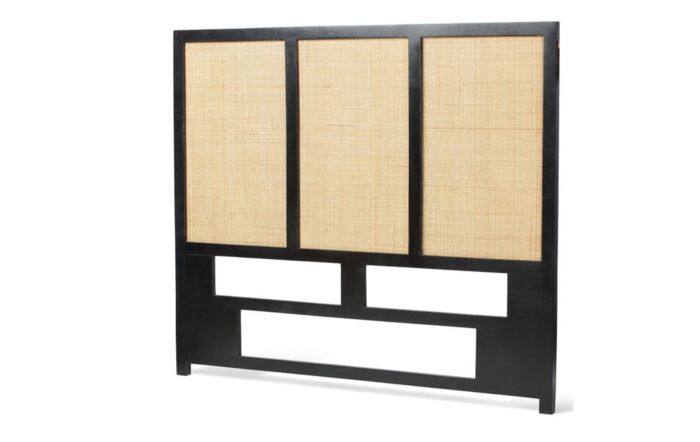 Desser Venice Rattan & Wood Headboard For Double Beds In Black-22050