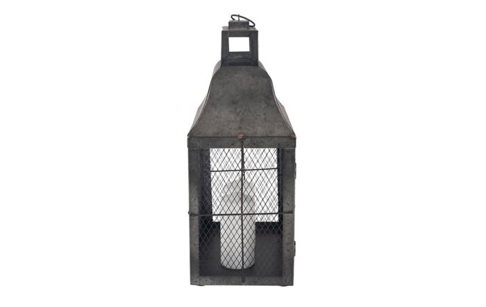 Pacific Lifestyle Dark Grey Galvanised Metal Oblong Small Lantern-70-591-DG-S