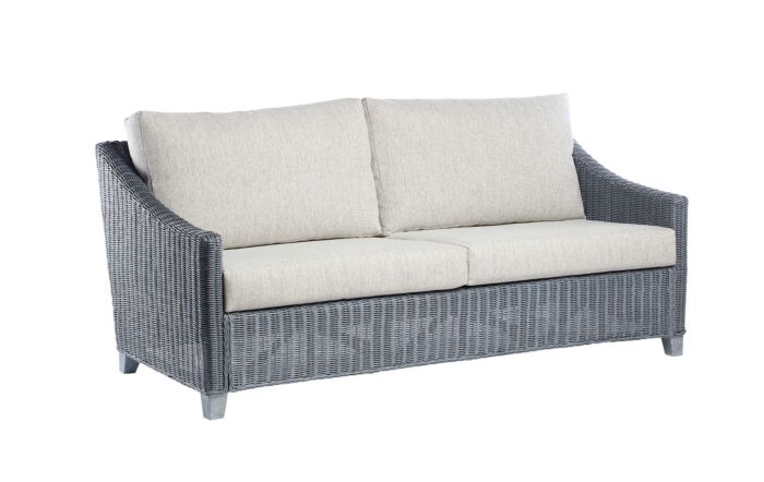 Desser Dijon Cane Rattan Three Seat Sofa - Grey 1