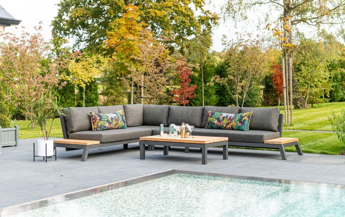 4 Seasons Outdoor Empire Large Corner Sofa Set with Coffee Table