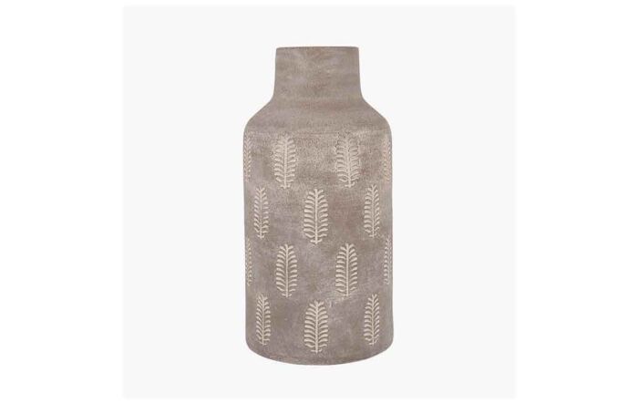 Pacific Lifestyle Fern Textured Stone Grey Vase-70-614