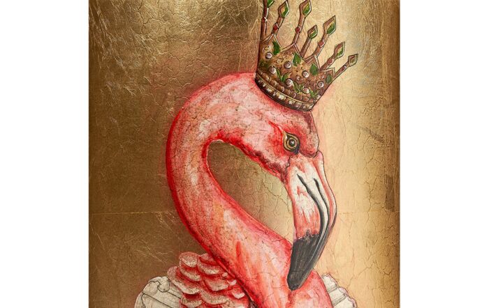 Pacific Lifestyle Flamingo Gold Hand Painted Metal Table Lamp-30-821-BO