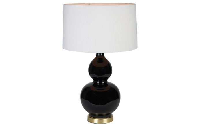 Pacific Lifestyle Gatsby Grey Ceramic Table Lamp With Brushed Silver Metal Detail-30-939-C 1