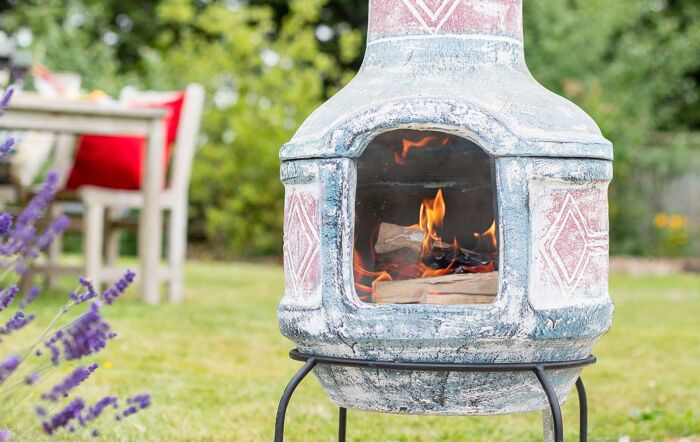 La Hacienda Geometric Chimenea with Grill -67031 1