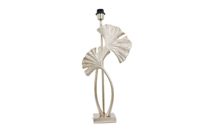Pacific Lifestyle Gingko Shiny Champagne Metal Tall Leaf Table Lamp