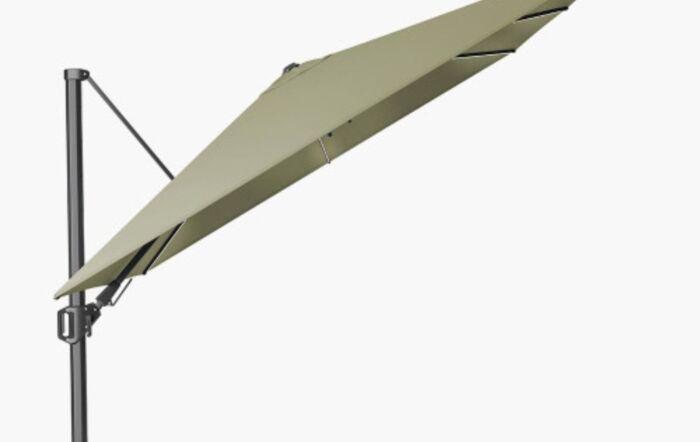 Pacific Lifestyle Glow Challenger T2 3m Square Lush Green Free Arm Parasol With 90kg Wheeled Base-18-190-LU & 18-125