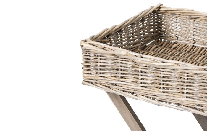 Hill Interiors Grey Wash Wicker Basket Butler Tray-21313