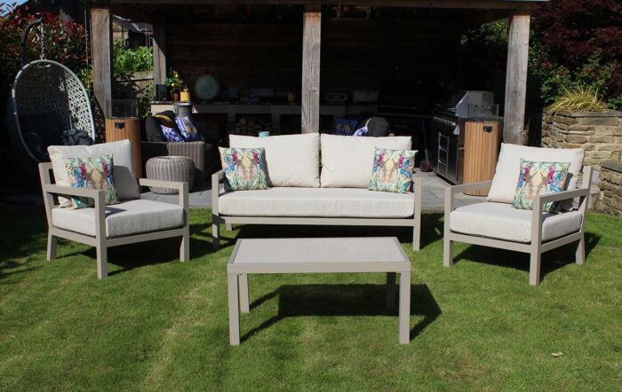 JB Furniture Exclusive Hartforth Two Seat Aluminium Garden Sofa Set - Cream-Hartforth2SS