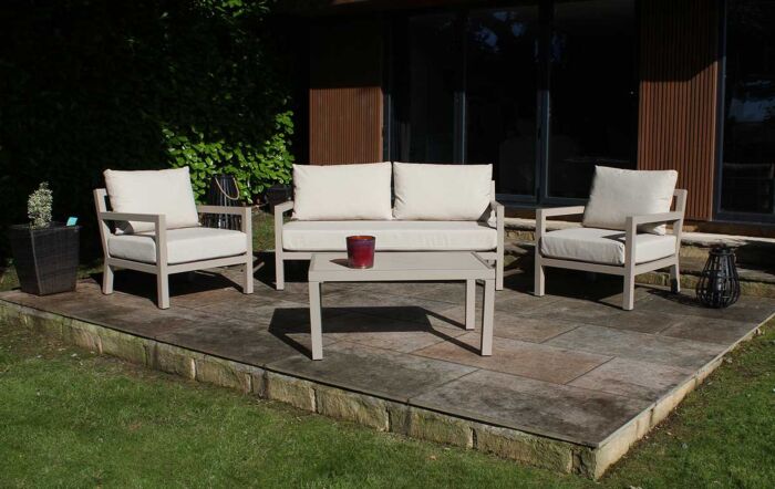JB Furniture Exclusive Hartforth Two Seat Aluminium Garden Sofa Set - Cream-Hartforth2SS