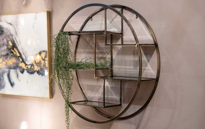 Hill Interiors Antique Brass Large Multi Shelf-20436 1