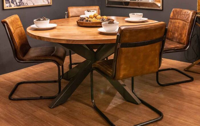 Hill Interiors Live Edge Collection Round Dining Table-20396
