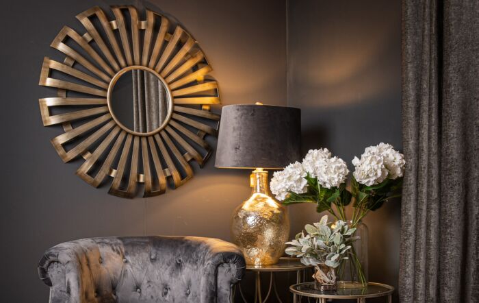 Hill Interiors Evi Antique Silver Sunburst Mirror-22139 1