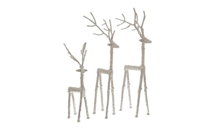 Hill Interiors Large Silver Standing Stag Ornament-22231