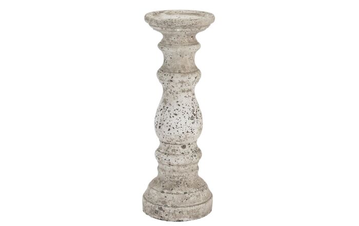 Hill Interiors Large Stone Ceramic Column Candle Holder