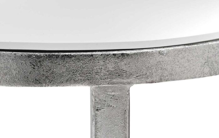 Hill Interiors Mirrored Silver Half Moon Table With Cross Detail-18771