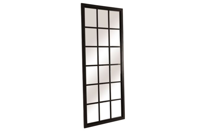 Hill Interiors Tall Black Wooden Window Mirror-22492 1