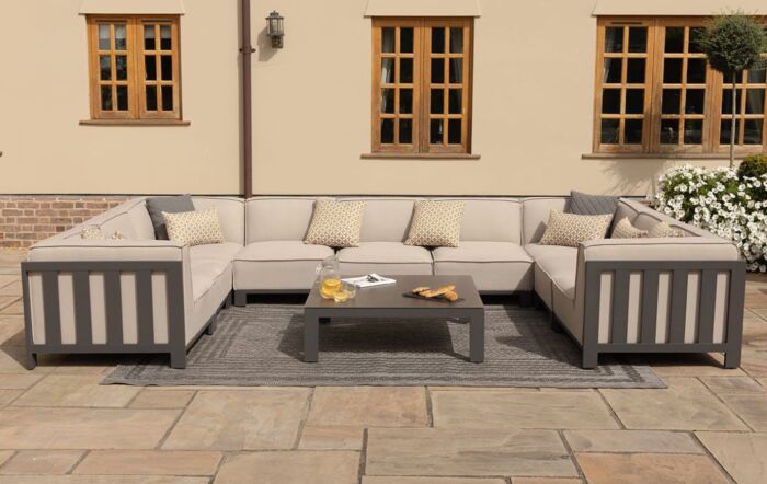 Maze Ibiza U Shape Garden Sofa Set - Oatmeal-FB-IBIZ-USCSS-OT