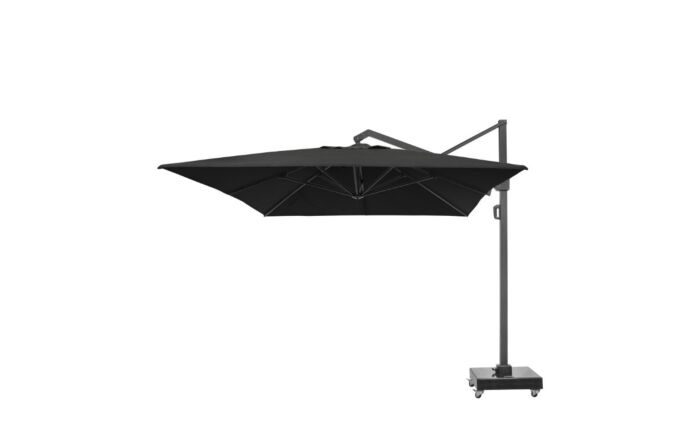 Pacific Lifestyle Icon T1 4m x 3m Rectangular Faded Black Parasol & 150 kg Wheeled Base-18-140-FB & 18-142