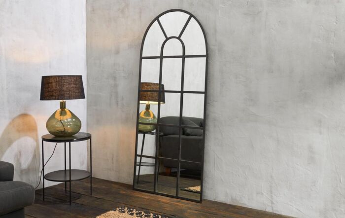 Nkuku Imoma Iron Full Length Arch Mirror - Black