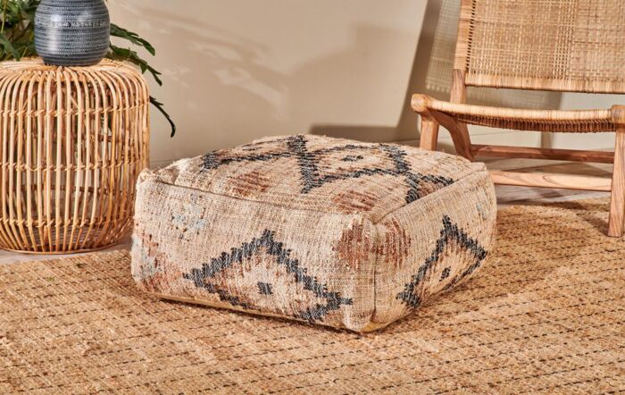 Nkuku Kesu Kilim Pouf - Large
