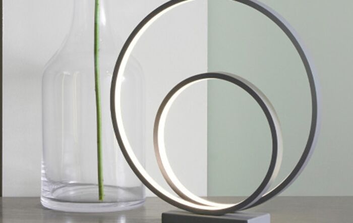 Pacific Lifestyle Ara Grey Double Circle LED Table Lamp