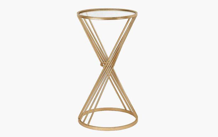 Pacific Lifestyle Liberty Glass And Gold Metal Small Table