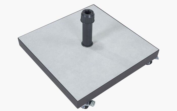 Pacific Lifestyle Riva 2.5m Luna Grey Parasol & 40kg Ceramica Wheeled Base-18-118-LG & 18-300