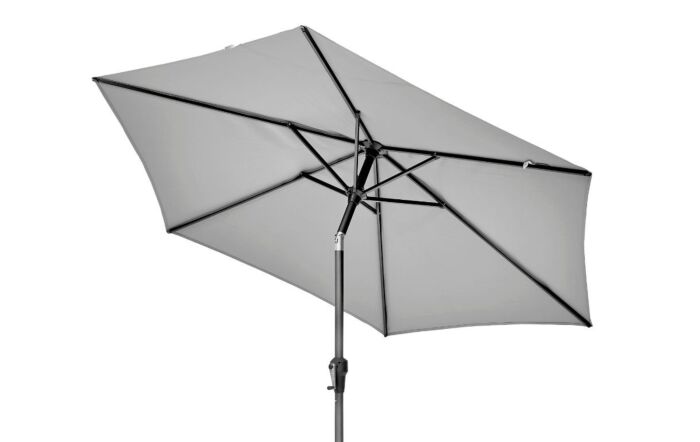Pacific Lifestyle Riva 2.5mt Luna Grey Parasol & 40kg Black Wheeled Base-18-118-LG&18-123