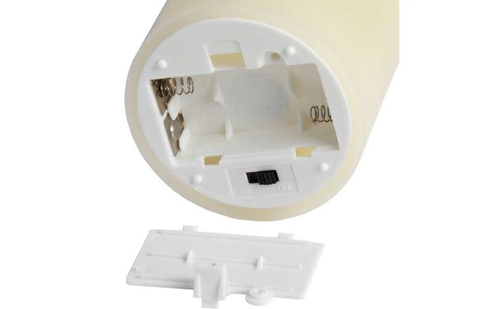 Luxe Collection 3 x 8 Cream Flickering Flame LED Wax Candle