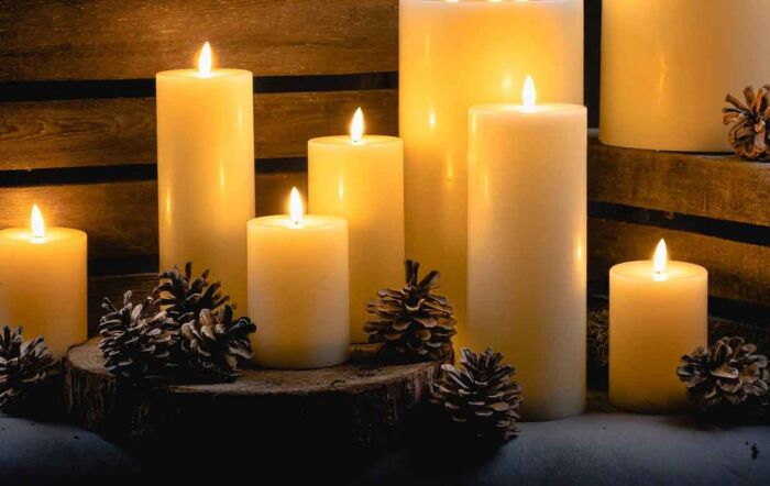 Hill Interiors Luxe Collection Natural Glow 3 x 4 LED Ivory Candle Set Of 4-19995