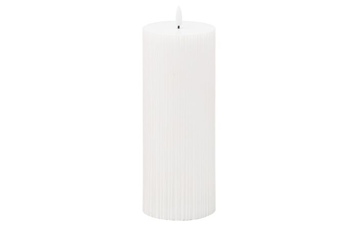 Hill Interiors Luxe Collection Natural Glow 3.5 x 9 Texture Ribbed LED Candle Set Of 3-20873